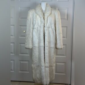 Niki White Rabbit Fur Coat